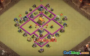 Top Town Hall 6 War Base for Clash of Clans | Base Link #23308