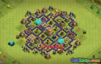 Top Town Hall 7 Hybrid Base | Anti 2 Star for War & CWL #20969
