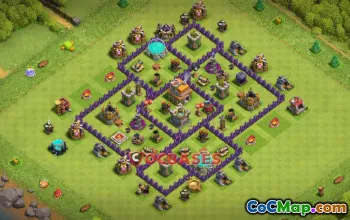 Top Town Hall 7 Hybrid Base: Anti 2 Stars & Trophy Farming #20025