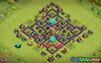Top Town Hall 7 Hybrid Base | Anti 3 Star, Compact & Anti Air #20481