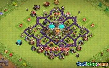 Top Town Hall 7 Hybrid Base: Anti-3 Stars for War & Farming #21871