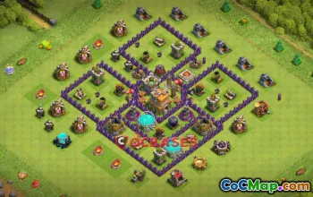 Top Town Hall 7 Hybrid Base - Anti 3 Stars Trophy & Farming #20903