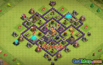 Top Town Hall 7 Hybrid Base: Anti 3 Stars & Trophy Farming #21306