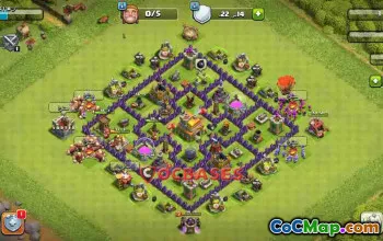 Top Town Hall 7 Hybrid Base Design: Anti 3 Stars & Troops #23273