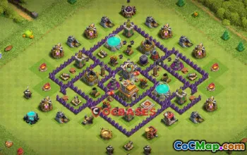 Top Town Hall 7 Hybrid Base for Clash of Clans - Anti 3 Stars #21483