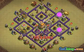 Top Town Hall 7 War Base: Anti 2 Stars & Anti Air Design #20985