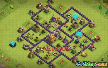 Top Town Hall 7 War Base: Anti 2 Stars & Anti Air Strategy #20829