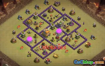 Top Town Hall 7 War Base: Anti 3-Star Split Strategy #21630