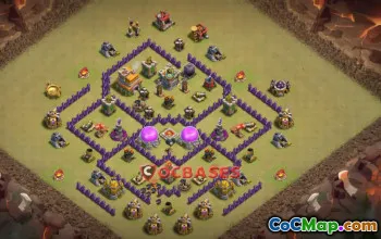 Top Town Hall 7 War Base & Copy Base Link for CoC #21736