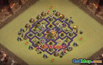 Top Town Hall 7 War Base for Clash of Clans - Copy Now! #20318