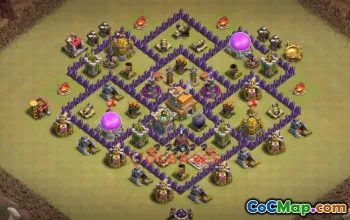 Top Town Hall 7 War Base: Symmetric & Anti-Air Design #19654