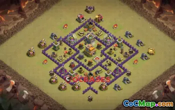 Top Town Hall 7 War Base: Symmetric Anti-Air & Ground #20111
