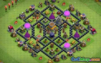 Top -Rathaus 8 CoC -Basislayouts: Landwirtschaft, Krieg & mehr #16172