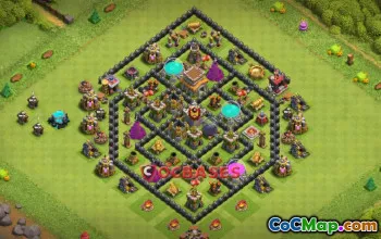 Top Town Hall 8 Farming Base - Anti 3 Stars & Symmetric #19986