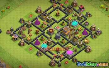 Top Town Hall 8 Farming Base: Symmetric & Anti Everything #19754