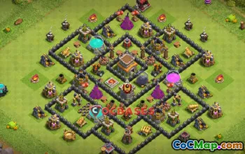 Top Town Hall 8 Hybrid Base - Anti 3 Stars & Farming Layout #21437
