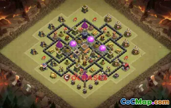 Top Town Hall 8 Hybrid Base | Anti-Ground & Anti-Giant #23762