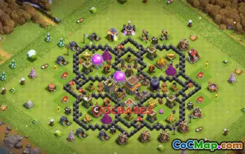 Top Town Hall 8 Trophy Base - Anti 2 Stars & Compact Design #23544