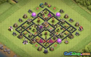 Top Town Hall 8 Trophy Base | Effective Anti 3-Star Layout #19236