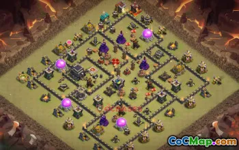 Top Town Hall 9 Anti-Lavahound War Base Strategy #19540
