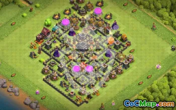 Top Town Hall 9 Base Layout with Copy Link #53199