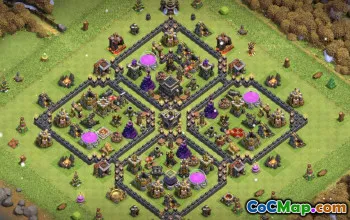 Top Town Hall 9 Baslayouter & COC Map Links - Farming and Trophy #15389