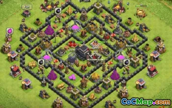 TOP TOWN HALL 9 ბაზის განლაგება COC: მეურნეობისა და ტროფეის რუქები #10155