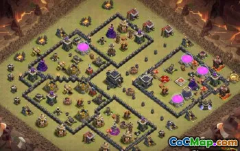 TOP TOWN HALL 9 ბაზის განლაგება COC: მეურნეობისა და ტროფეის რუქები #11588