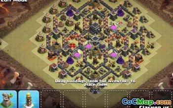 TOP TOWN HARY 9 ბაზის განლაგება და რუქები COC #12480