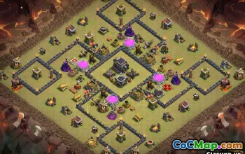 शीर्ष टाउन हॉल 9 बेस लेआउट और नक्शे के लिए COC #14502