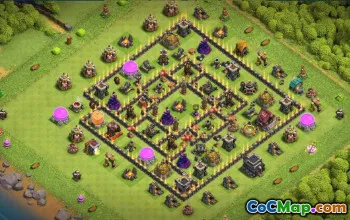 Top Town Hall 9 Base Layouts with Copy Links #53573