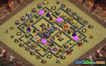 最高市政厅9 COC基础布局和农业和奖杯的地图＃14909