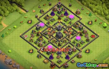 Top Town Hall 9 Farming Base with Copy Link - Clash of Clans #21942