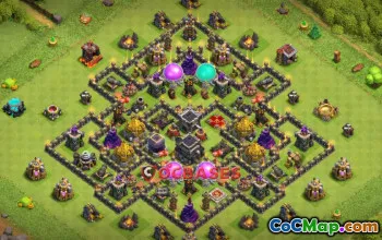 Top Town Hall 9 Hybrid Base: Anti-3 Star, Trophy & Farming #21019