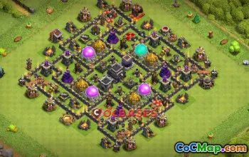 Top Town Hall 9 Hybrid Base: Anti-3 Stars & Trophy Farming #23074