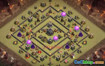 Top Town Hall 9 Hybrid Bases for Clash of Clans | Ring Base #19546