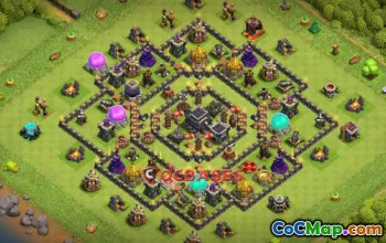 Top Town Hall 9 Trophy Base - Anti 2 Star Guide | CoC #20141