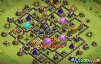 Top Town Hall 9 Trophy Base: Compact Hybrid Farming Layout #21707