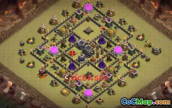 Top Town Hall 9 War Base Copy Link - Clash of Clans #19068