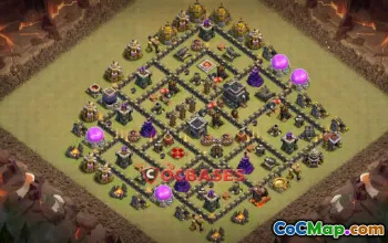 Top Town Hall 9 War Base in Clash of Clans | Copy Base Link #22164