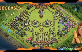 Top Troll TH18 Base with Funny Layout #55505