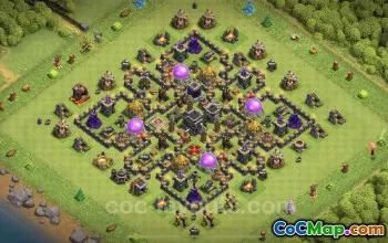 Top Unbeatable TH9 Anti Air Hybrid Base - Clash of Clans #24828