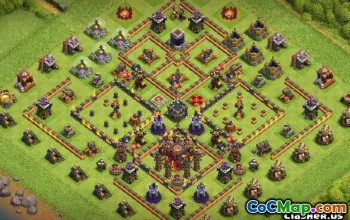 市政厅10基本布局：COC Home，War＆Trophy Maps＃12642