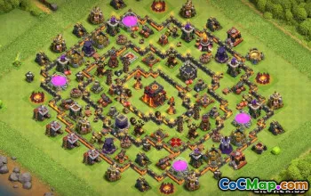 市政厅10 COC基础布局：农业和奖杯地图＃10319