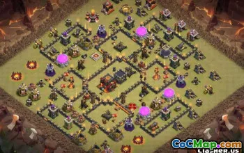 市政厅10 COC基础布局：家庭，奖杯和战争地图＃11095