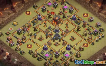 市政厅10 COC基础布局 - 战争，奖杯和家庭地图＃10863