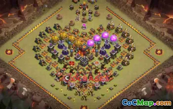 Town Hall 10 Fun Base: Anti-Air Island Design for Clash of Clans #24479