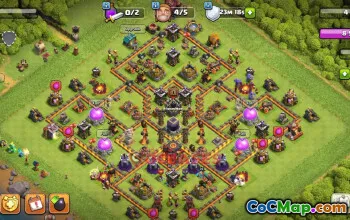 Town Hall 10 Hybrid Base | Anti E-Dragon & Trophy Push #52395