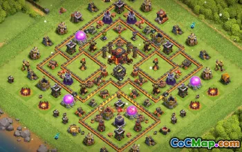 Town Hall 10 Hybrid Base | Clash of Clans Link-Free Design #50249