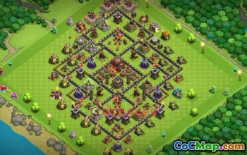 Town Hall 10 Hybrid Base - Clash of Clans Strategy & Link #52394